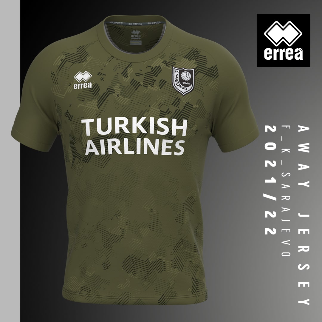FK SARAJEVO Errea Mens Home Football Shirt 2021-2022 New Mens Jersey Bosnia 